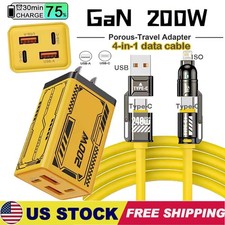200W Gan Multi Port Charger Dual PD USB For Samsung iPhone Charger Fast Charging picture