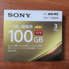 SONY BD-RE XL 100GB Rewritable 3 Packs 2x Speed 4K Blu-ray Disc BD-REXL picture