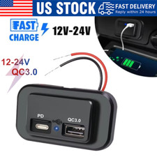 12-24V 4.8A Dual USB PD QC3.0 Car Boat RV  Charger Socket LED Power Outlet lot picture
