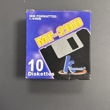 K Hypermedia MF-2HD 10 Floppy Disc Diskettes IBM Formatted 1.44MB New Open Box picture