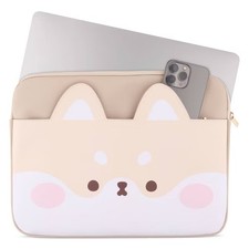 Mimicoco Shiba Character Pocket Laptop Sleeve: Fits Most Devices Up to 14