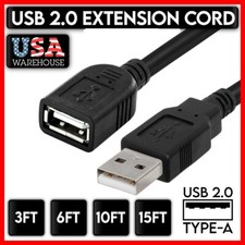 High-Speed USB to USB Extension Cable USB 2.0 Adapter Extender Cord Male/Female picture