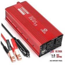 (Peak) Power Inverter for Vehicles, DC 12V to 110V AC Converter 1000W/2000W picture