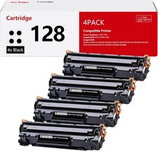4-Packs 128 Black Wearec Toner Cartridge High Yield Replacement for CRG128 Canon picture