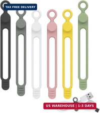 Data Cable Organizer 6pcs New Upgrade Silicone Cable Ties Reusable Cable Managem picture