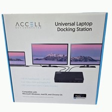 Accell Universal Laptop Docking Station USB 3.0 4K UHD HDMI DisplayPort New picture