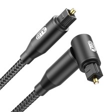EMK 90° Right Angle Optical Audio Cable 6M, 360° Rotatable 20 Feet/6M, Black picture