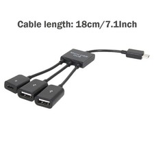 3 In 1 Micro USB Otg USB Hub Adapter Cable Multiport Compatible Plug and Play picture
