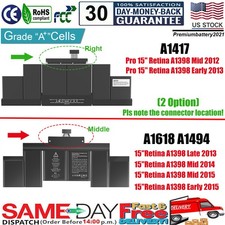 A1417 A1618 Battery For Apple Macbook Pro 15’’ A1398 Early 2012 Late 2014 2015 picture