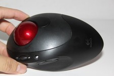 Logitech Cordless Optical TrackMan Trackball mouse model 904369-0403 - untested picture