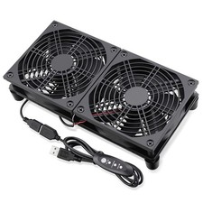Router Fan Cooler 3 Speed Control L/M/H DC 5V USB Dual 120mm for Routers Modem picture