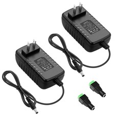 ALITOVE 24V 1A Power Supply Adapter 4.92Ft Cord 100~240V AC to 2 Pack, Black  picture