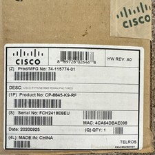 Cisco IP Corded Video Phone 8845 CP-8845-K9-RF with 5