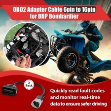 2 Pcs OBD2 Adapter Cable 6Pin to 16Pin for BRP, Compatible with Bombardier Can-A picture