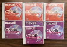 Maxell CD-R Music 74 Minutes for Audio Recording Blank Media NOS Sealed Lot Of 7 picture