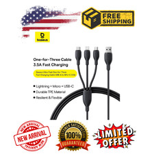 Baseus 3 in 1 USB Type C Cable PD 100W Fast Charging Date Cable For iPhone 13 picture