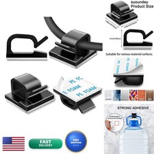 Suoundey 100 Pcs Cable Clips, Adhesive Cable Organizer Cord Holder Wire Clip picture