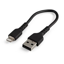 StarTech RUSBLTMM15CMB 6 inch/15cm Durable Black USB-A to Lightning Cable,Rugged picture