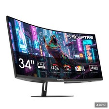 Curved Gaming Monitor 34 3440x1440 240Hz 1500R Machine Black Sceptre 34-inch picture