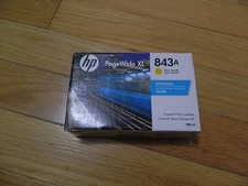 2021 GENUINE HP 843A 400ml YELLOW CARTRIDGE C1Q60A PageWide XL 4000 4500 SEALED picture