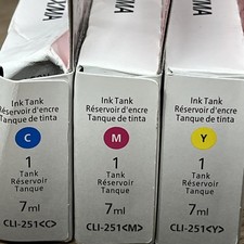 Canon PGI-251M Pixma 251 Magenta Cyan Yellow Lot Of 3 Ink Cartridge Genuine New picture