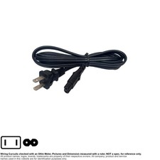 Cable AC Power Cord NEMA 1-15P IEC C7 Figure 8 18AWG  6FT SPT Flat Zip picture
