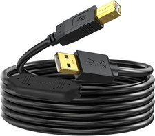 Long USB Printer Cable A to B Male Black – High Speed – Approx 50 ft picture