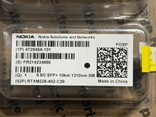 Lot of 3 Nokia 472949A.101 RTXM228-402-C39 9.8G SFP+ 10km 1310nm SM picture