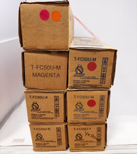 LOT OF 7 Genuine Toshiba T-FC50U -4M-1Y- 2K- Ink Toner Cartridge BLEMISHED BOXES picture