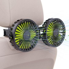 Hayousui USB Car Cooling Fans for Backseat: Dual Head Mini, Black+Green picture