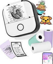 Mini Sticker Printer - New-Gen T02 Print Pods with 3 Rolls Paper AI Smart APP picture