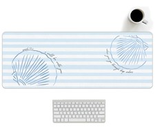 Beach Coastal Desk Mat Summer Blue Pad Large 31.5x11.8 picture