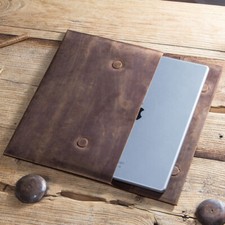 Genuine Leather Tablet Carrying Case Sleeve Bag For iPad Air Pro 13 12.9 Samsung picture