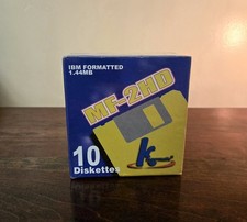 1.44MB IBM Formatted MF-2HD Floppy Diskette 10 Count Pack picture