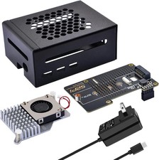Metal Case For Raspberry Pi 5 With Active Cooler M.2 NVMe SSD Board 27W Power... picture