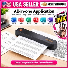 F11A Portable Inkless Thermal Printer A4 Letter Bluetooth for Phone Mac PC Trave picture