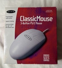 BELKIN Classic Mouse 3-button Ps/2 Vintage Programmable Center Button P56431 new picture