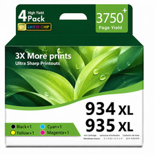 934XL Black 935XL Ink Cartridge 4-Pk for HP Officejet Pro 6220 6815 6835 picture