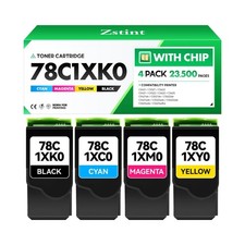 78C1XK0 78C1XC0 78C1XM0 78C1XY0 Toner Cartridge Set 4-Pack Printer High Yield... picture