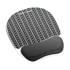 Fellowes Photo Gel Mouse Pad Wrist Rest MICROBAN - Black Chevron (9549901) picture
