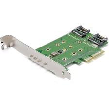 StarTech M.2 Adapter - 3 Port - 1 x PCIe (NVMe) M.2 - 2 x SATA III M.2 - SSD picture