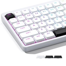 XVX Low Profile White Keycaps, Shine Through Keycap Set, Double Shot PBT Key cap picture