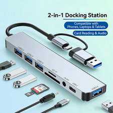 USB C Hub USB Splitter 8-in-1 USB Extender with 1 x USB 3.0, 3 x USB 2.0,1 xUSBC picture