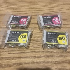Epson 88 4 New Genuine Ink Cartridges Lot 2 Magenta 2 Yellow Sealed picture