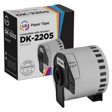 White Tape Replacement for Brother DK-2205 (2.4 inch x 100 feet, White) picture