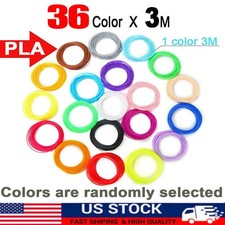 12 Colors 3D Pen Printer PLA Filament Refills High Precision 1.75mm 323 Feet US picture