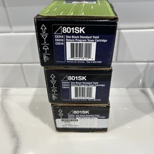 Lot of 3 Genuine Lexmark (801SK) 80C1SK0 Black Standard Yield Toner NIB picture