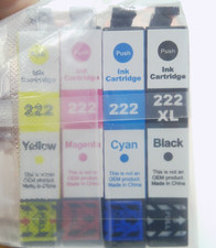 Replacement For Epson 222XL Black Cyan Magenta Yellow Ink Cartridge Set T222XL picture