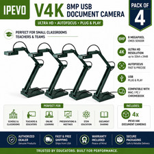 IPEVO V4K Ultra High Definition USB Document Camera 4K Classroom Teacher School picture