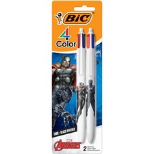 BIC 4 Color Marvel Avengers Retractable Ballpoint Pen 2 Count Pack picture